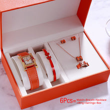 Load image into Gallery viewer, Luxury Watch Women Watches Bracelet Earrings Necklace Watches 6Pcs Set  With Box
