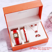 Load image into Gallery viewer, Luxury Watch Women Watches Bracelet Earrings Necklace Watches 6Pcs Set  With Box
