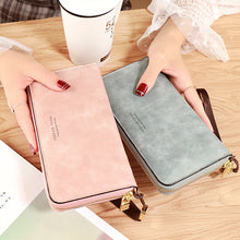 Load image into Gallery viewer, Female Wallet PU Leather Long Purse Black/pink/blue/green/gray
