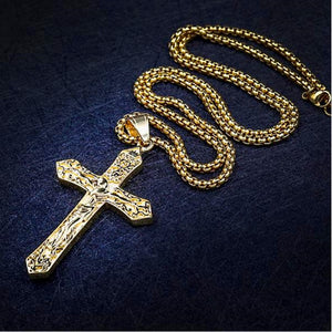 Gold Cross Necklace Pendant For Men Jewelry