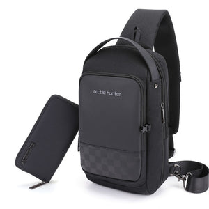 USB Waterproof Men Chest Bag