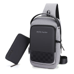 USB Waterproof Men Chest Bag