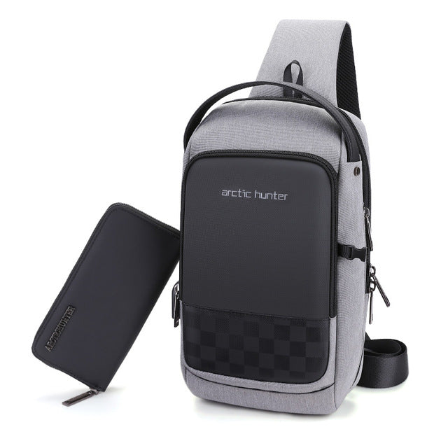 USB Waterproof Men Chest Bag