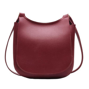 Women Fashion Wide Solid Color Shoulder Handbags Female Simple PU Leather