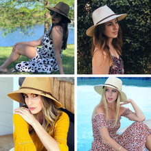 Load image into Gallery viewer, Summer Straw Hat for Women Panama Beach Hat
