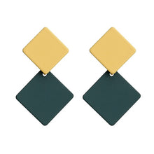 Load image into Gallery viewer, new paint geometric square earrings exaggerated fashion
