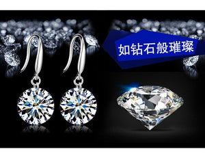 Fashion jewelry  silver Earrings Female Crystal