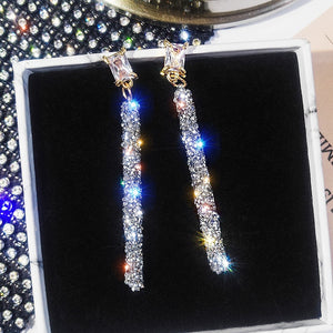 silver earring crystal