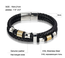 Load image into Gallery viewer, Men&#39;s Fashion Gift Black Leather Bracelets DIY Combination Gift
