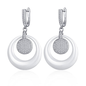 Luxury Black White Ceramic Earrings