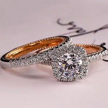 Load image into Gallery viewer, Rings for Women 2Pcs/Set Shiny Cubic Zircon Novel Design Two Tone Elegant
