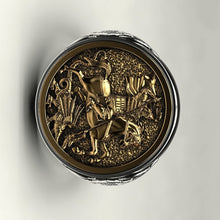 Load image into Gallery viewer, Cool Male Finger Ring Two-color Gold Metal Roman Soldier Malone
