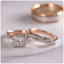 Load image into Gallery viewer, Cut Cubic Zircon Bridal Marriage Rings 3Pc/Set Elegant Accessories
