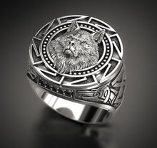 Load image into Gallery viewer, Cool Male Finger Ring Two-color Gold Metal Roman Soldier Malone
