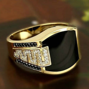 Men's Ring Punk Rock Smooth Titanium Steel Square Ring