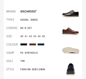 Fashion Shoes Men Brand Design Lace-Up Men Casual Shoes Man Popular Quality Office Leisure Footwear