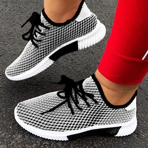 2020 Fashion Vulcanized Shoes Woman Outdoor Lightweight Casual Shoes Breathable Lace Up Sneakers